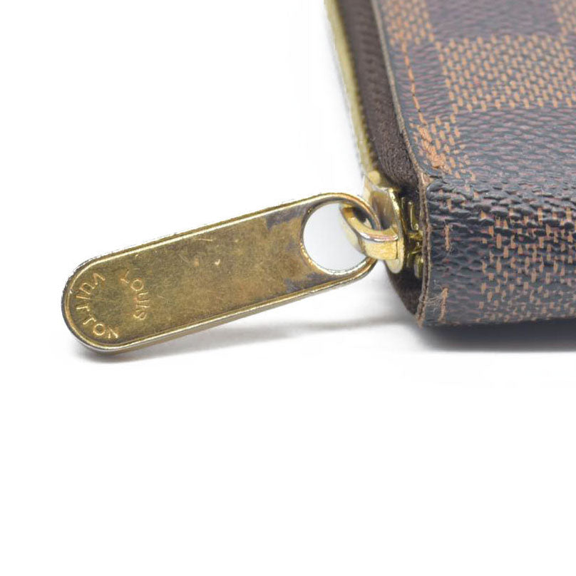 AUCTION $1060 Louis Vuitton Damier Zippy Zip Around Organizer Long Wallet Brown