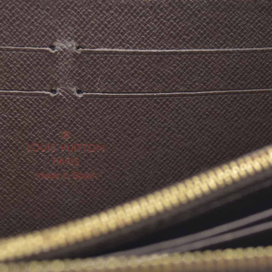 AUCTION $1060 Louis Vuitton Damier Zippy Zip Around Organizer Long Wallet Brown