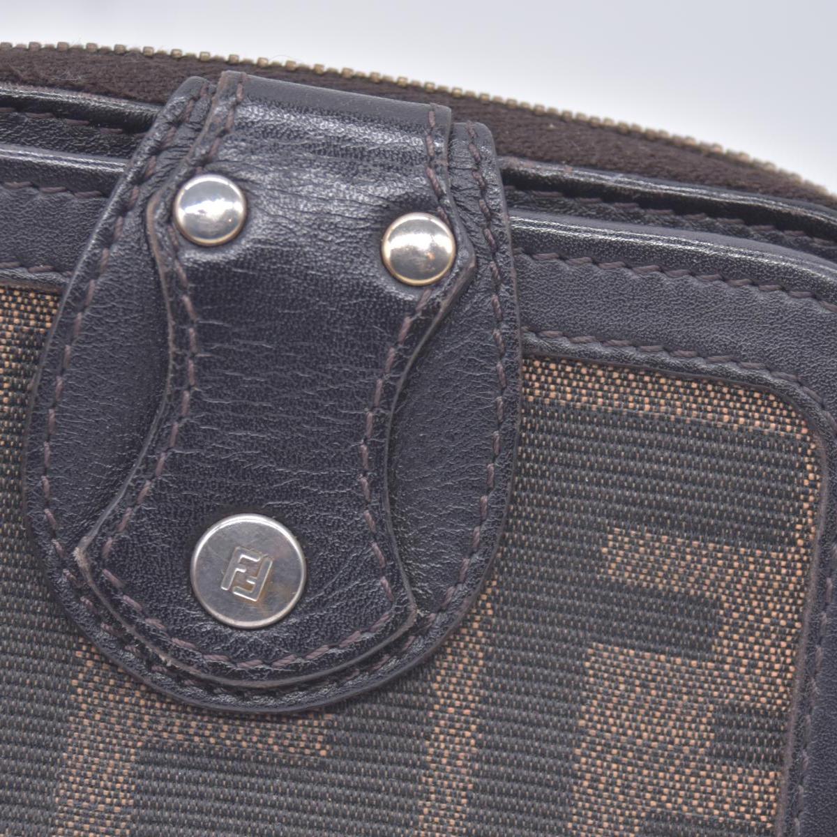 Fendi Zucca Canvas Compact Zip Around Wallet CONSIGNMENT