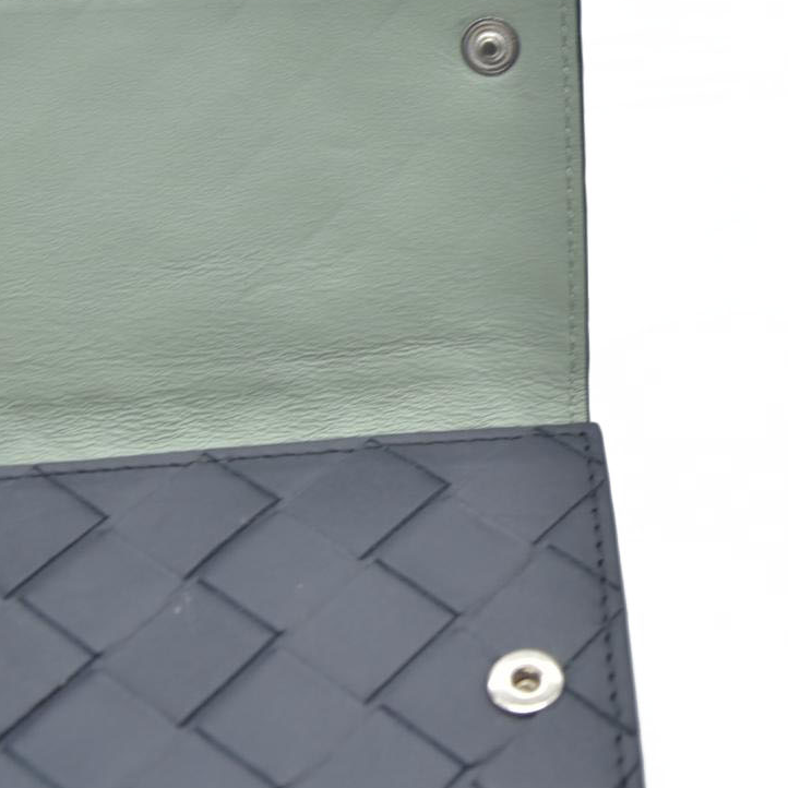 $600 Bottega Veneta Intrecciato Maxi Lambskin Leather 6 Ring Key Case Blue