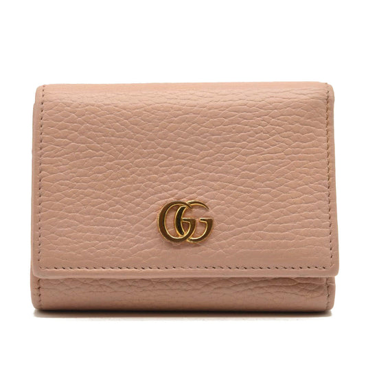 USED GUCCI Dollar Calfskin GG Marmont Wallet Perfect Pink