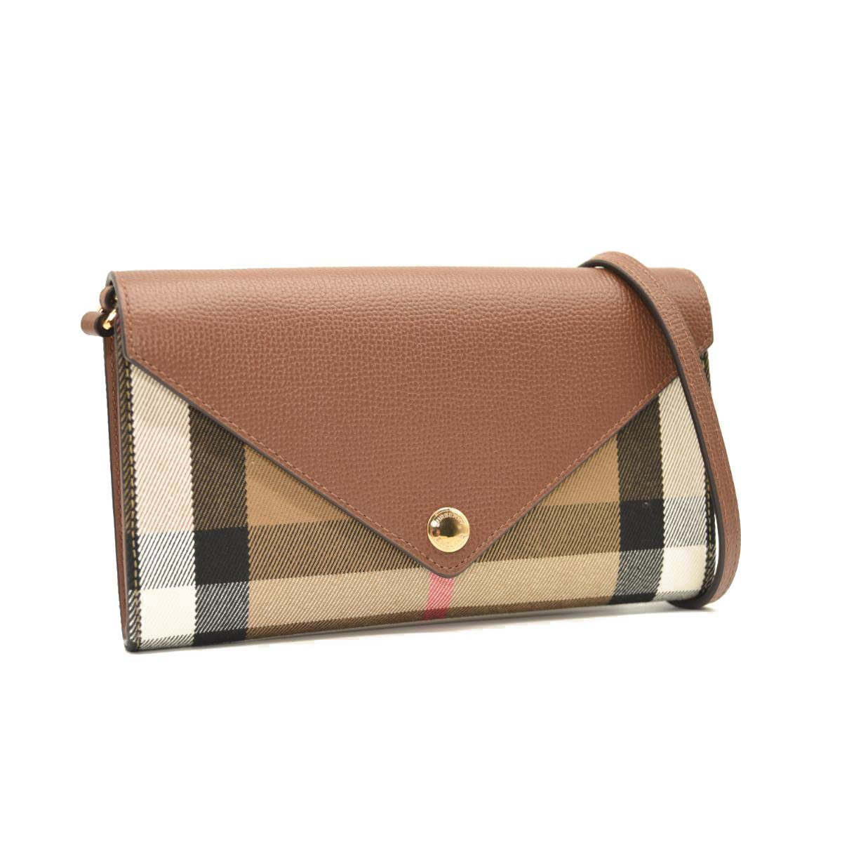 Burberry Vintage Check Envelope Crossbody Bag Tan