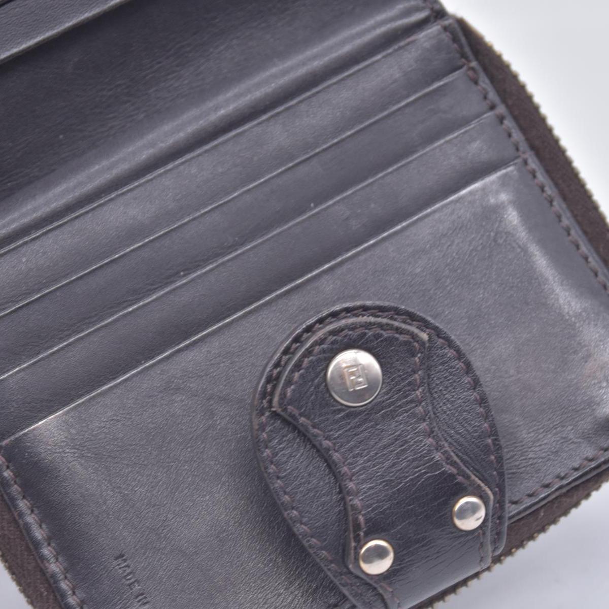 Fendi Zucca Canvas Compact Zip Around Wallet CONSIGNMENT