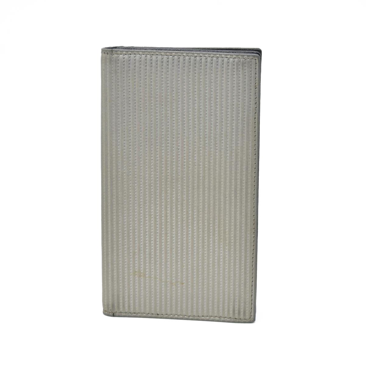 $780  BVLGARI Millerige PVC Leather Long Bifold Wallet Silver