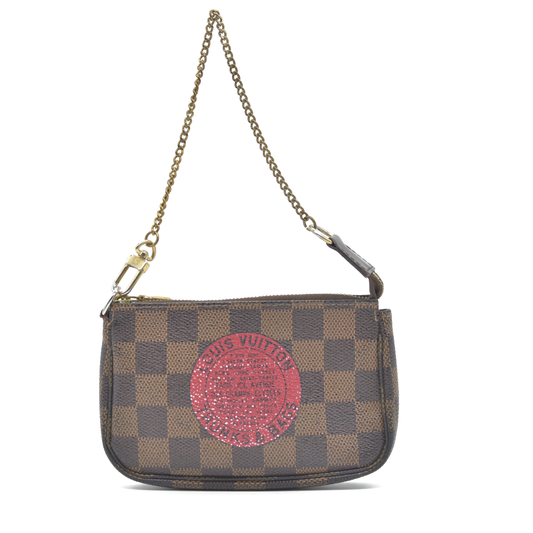 Louis Vuitton Damier Ebene Complice Trunks and Bags Mini Pochette Accessories Red FL1028