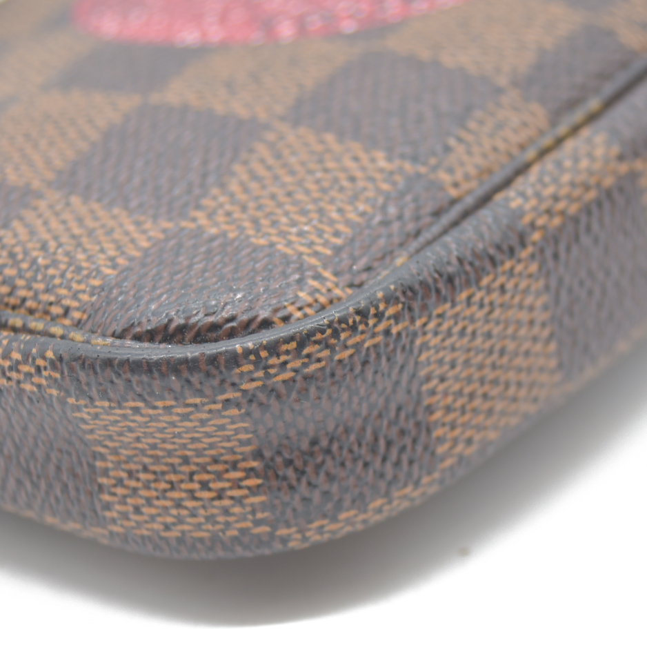 Louis Vuitton Damier Ebene Complice Trunks and Bags Mini Pochette Accessories Red FL1028