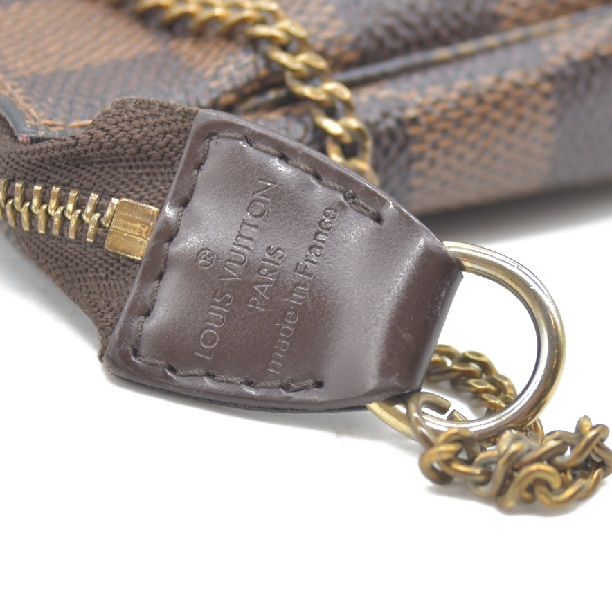 Louis Vuitton Damier Ebene Complice Trunks and Bags Mini Pochette Accessories Red FL1028