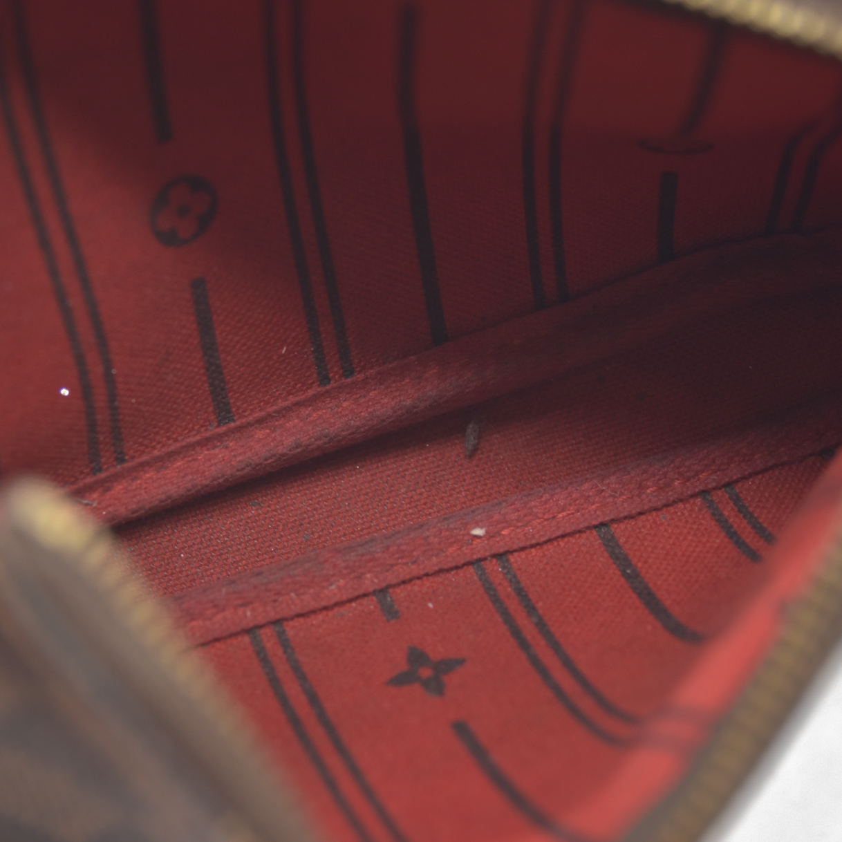 Louis Vuitton Damier Ebene Complice Trunks and Bags Mini Pochette Accessories Red FL1028