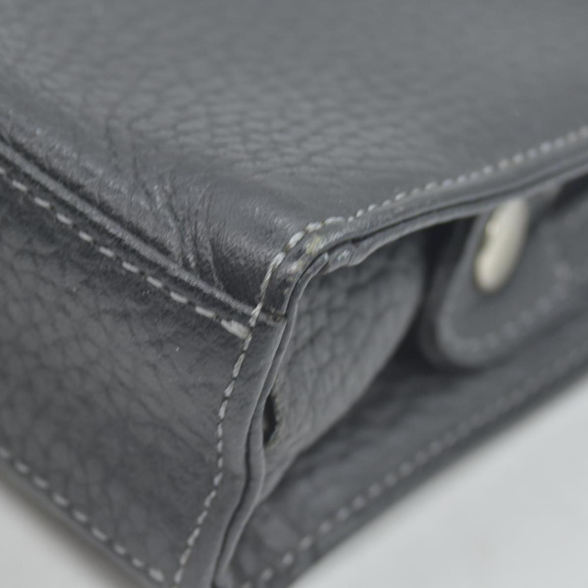 BURBERRYS Black Tumbled Leather Clutch Wristlet With Nova Check Plaid Lining CONSIGNMENT