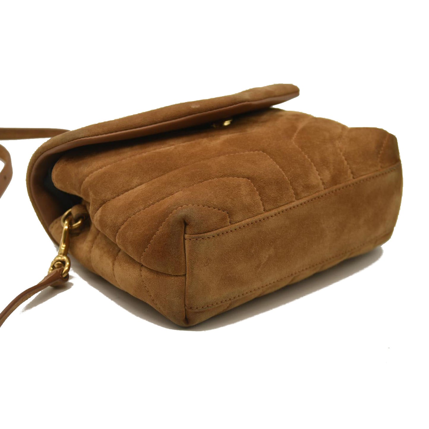 Saint Laurent  Suede Toy Loulou Shoulder Bag Cinnamon