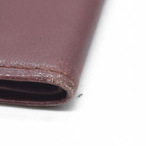 $580 Must de Cartier Leather Bifold Wallet Bordeaux