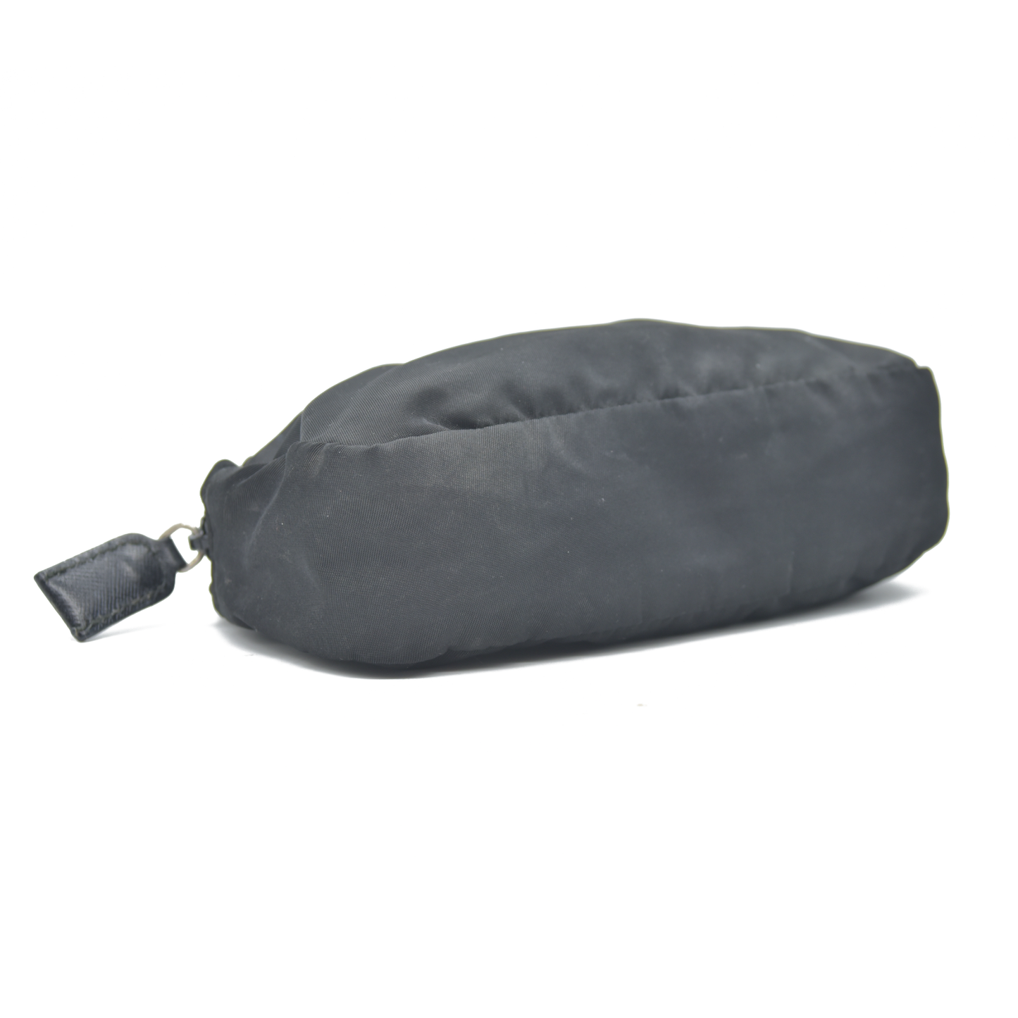 PRADA Logo Plate Nylon Cosmetic Pouch Bag Black