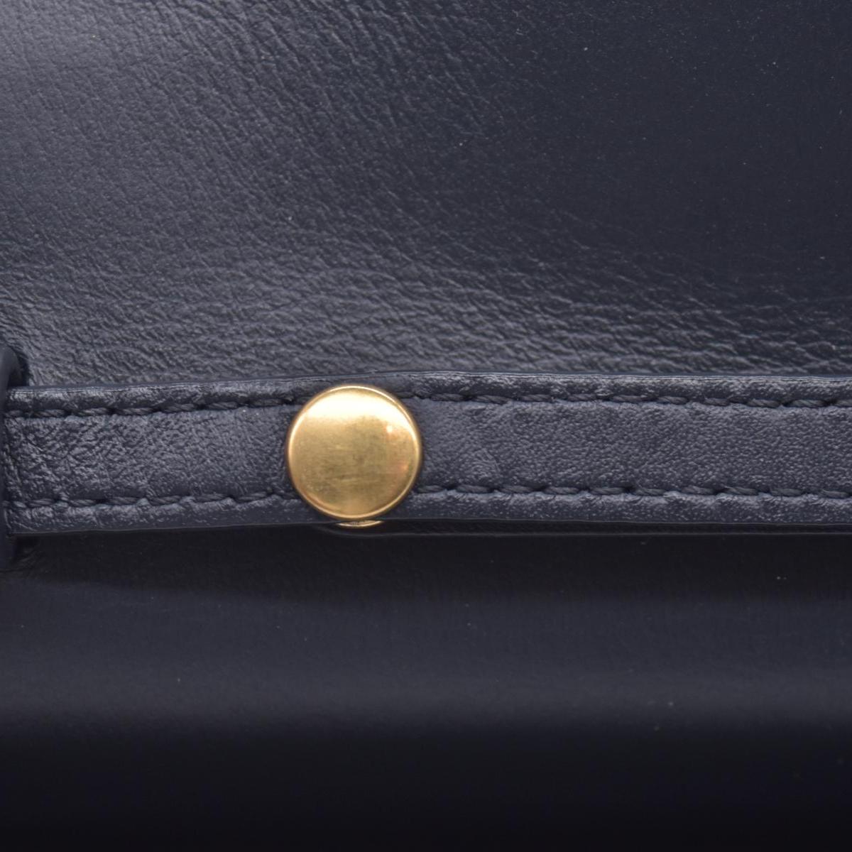 $1200 CELINE Smooth Calfskin Tri-Color Envelope Flap Wallet on Chain Navy Beige Pink CONSIGNMENT 10021559