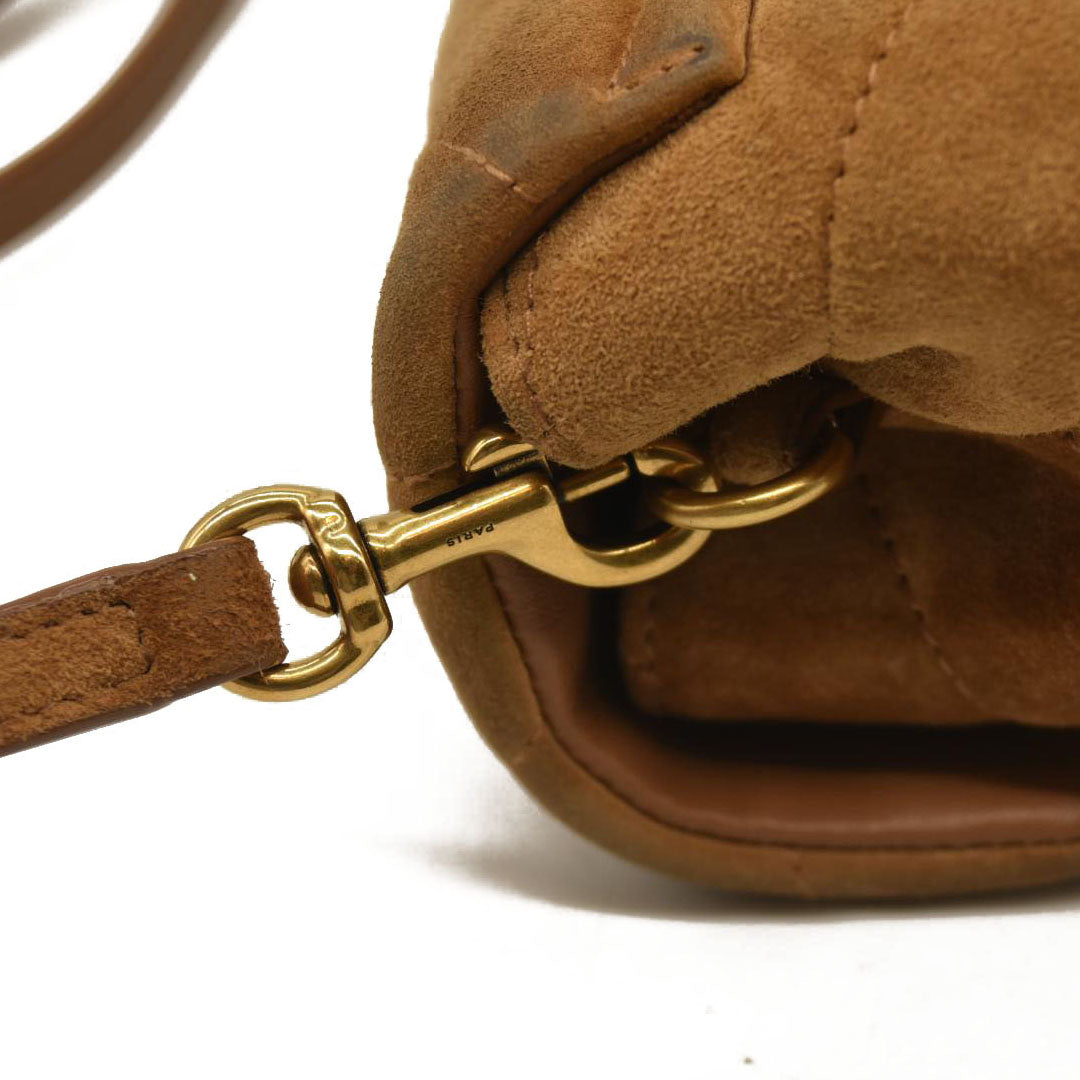 Saint Laurent  Suede Toy Loulou Shoulder Bag Cinnamon