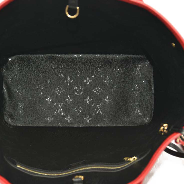 LOUIS VUITTON X UF Tufted Monogram Neverfull MM Black Red with pouch