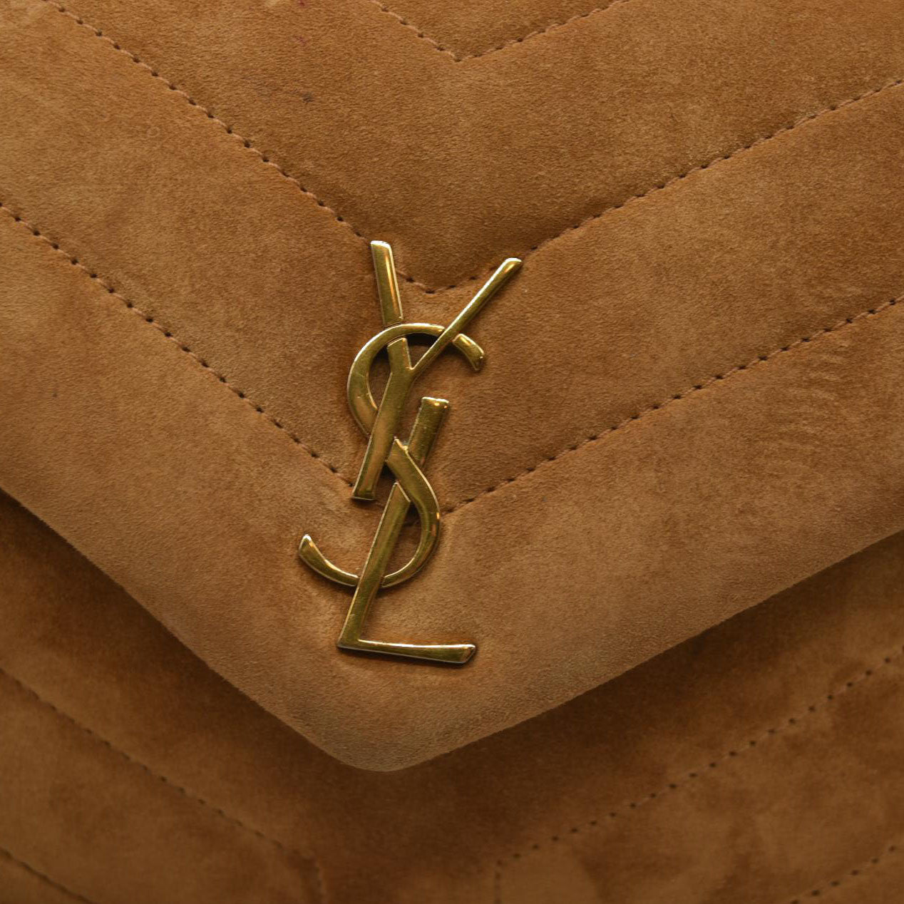 Saint Laurent  Suede Toy Loulou Shoulder Bag Cinnamon