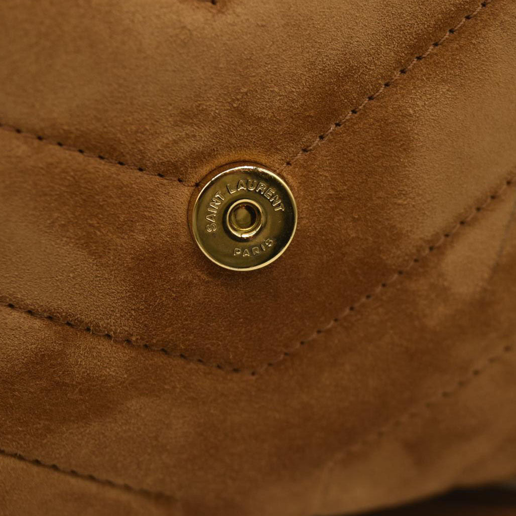 Saint Laurent  Suede Toy Loulou Shoulder Bag Cinnamon