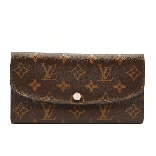 USED LOUIS VUITTON Monogram Emilie Wallet Rose Ballerine