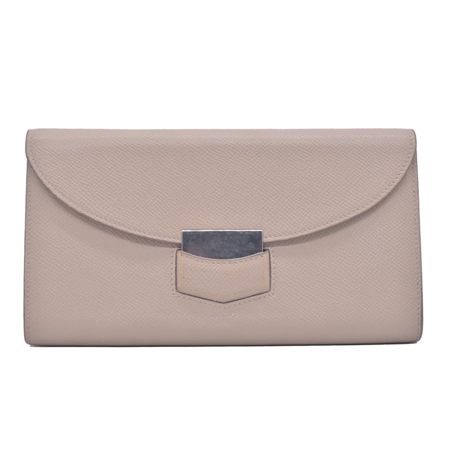 Céline Grain Calfskin Flap Wallet Beige CONSIGNMENT