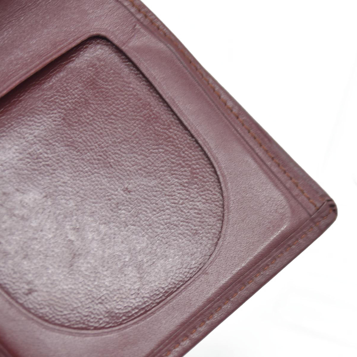 $580 Must de Cartier Leather Bifold Wallet Bordeaux