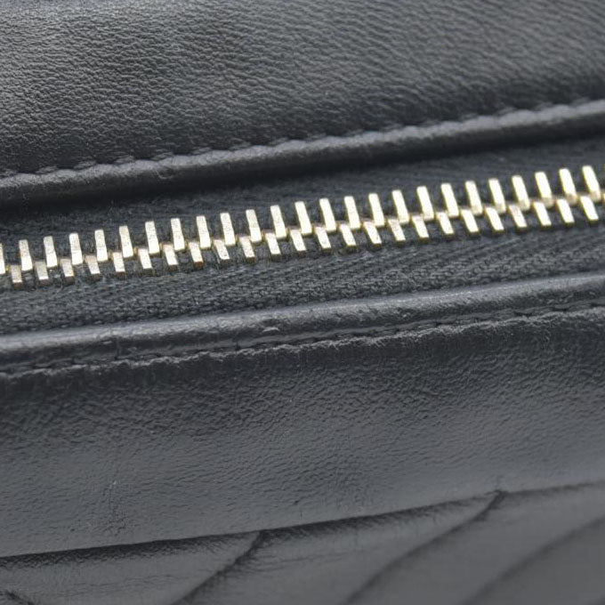 $3100 Chanel  Lambskin Chevron Quilted Camera Case Black