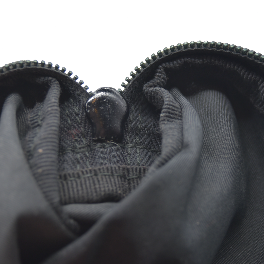 PRADA Logo Plate Nylon Cosmetic Pouch Bag Black