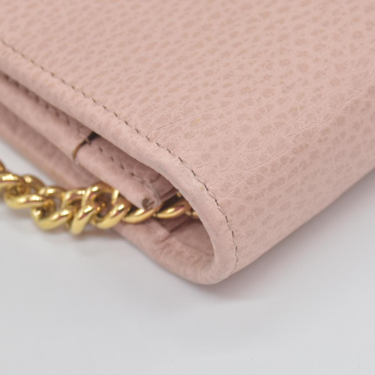 $1150 Gucci Dollar Calfskin Mini GG Marmont Chain Wallet Perfect Pink