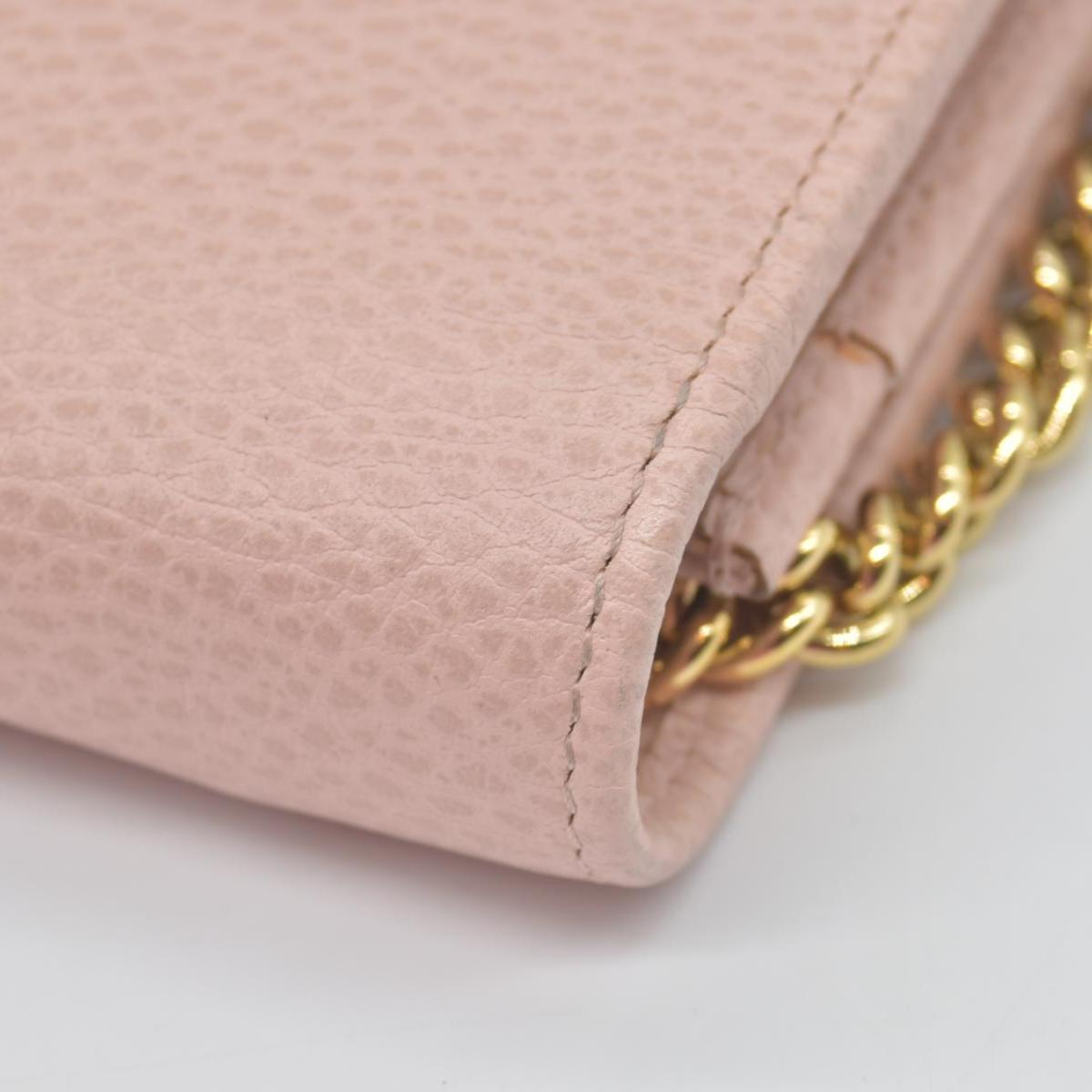 $1150 Gucci Dollar Calfskin Mini GG Marmont Chain Wallet Perfect Pink