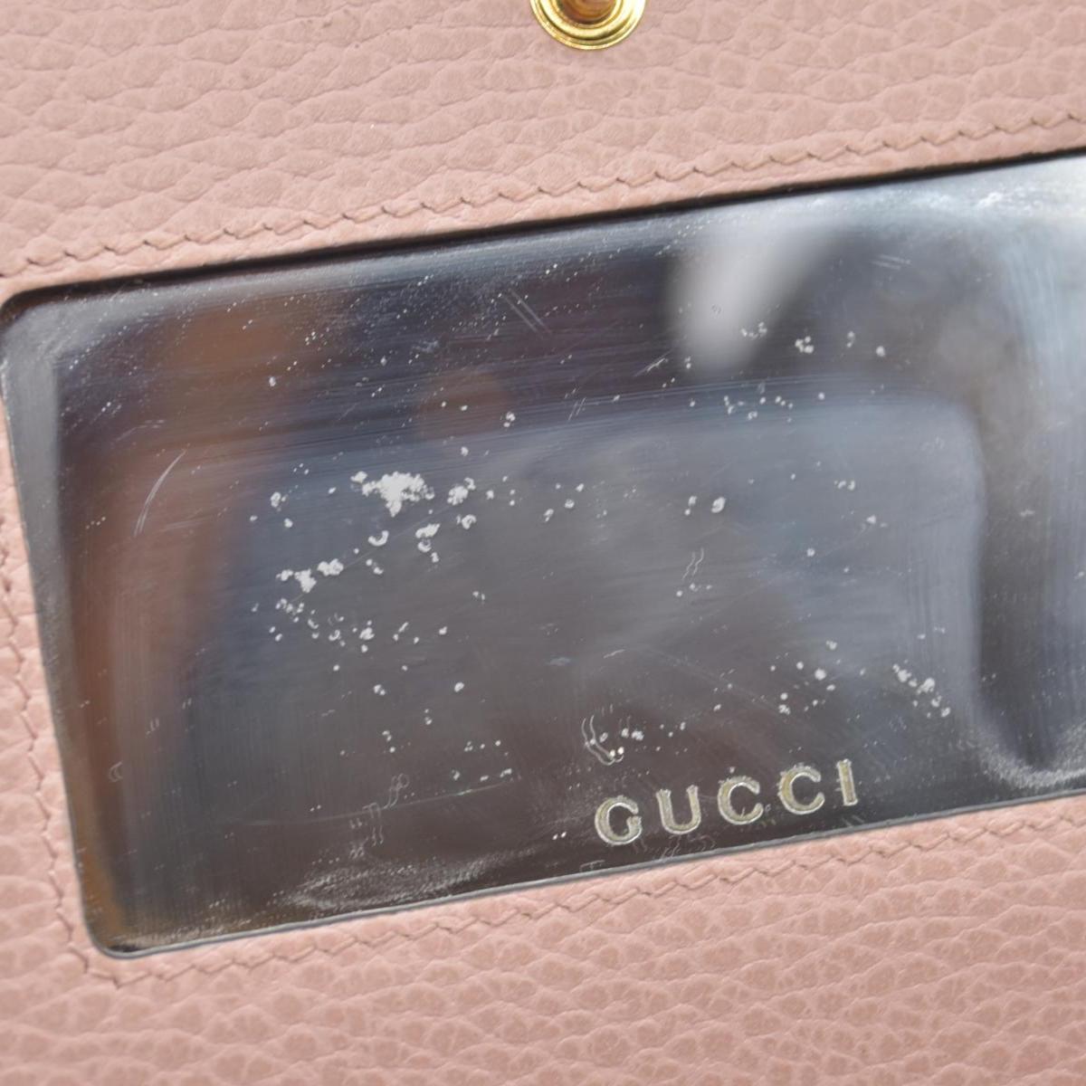 $1150 Gucci Dollar Calfskin Mini GG Marmont Chain Wallet Perfect Pink
