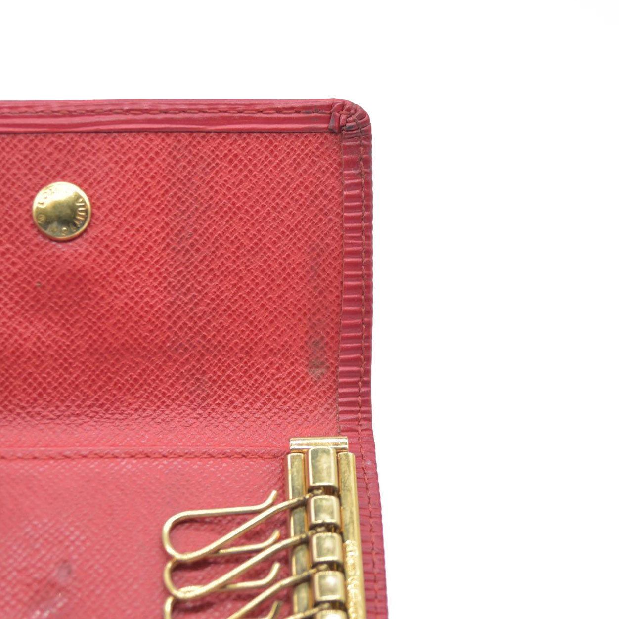 AUCTION $445 Louis Vuitton  Epi Multicles 6 Key Holder Rubis