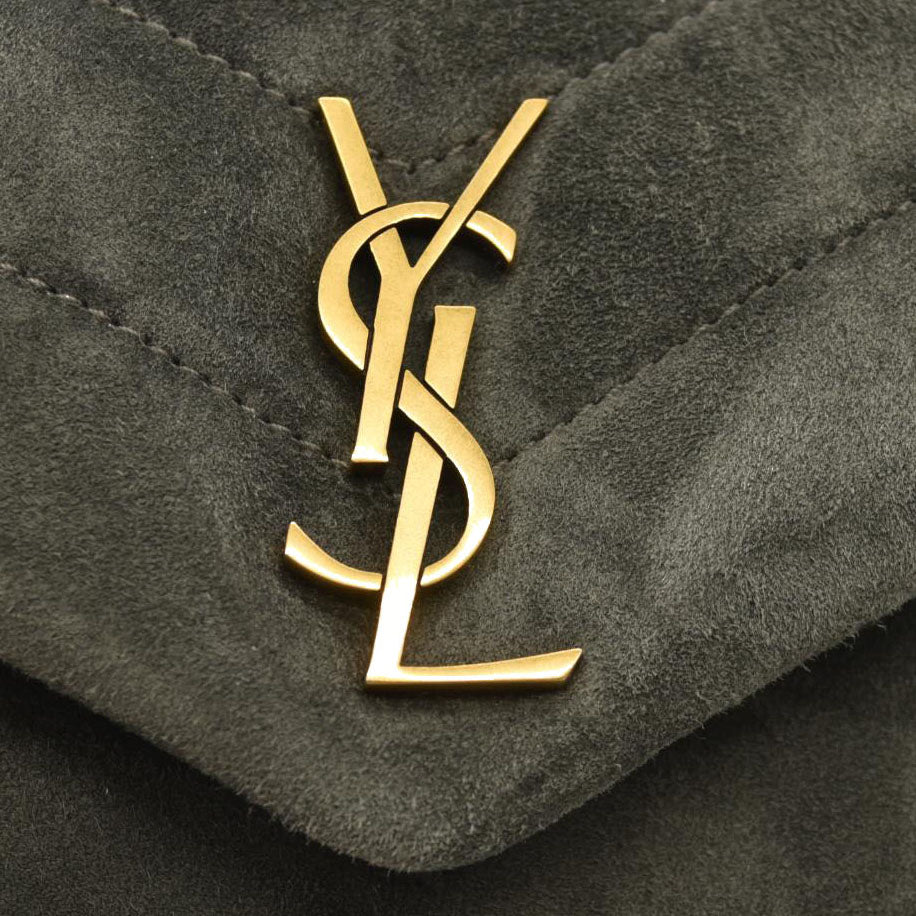 Saint Laurent  Suede Toy Loulou Shoulder Bag Storm