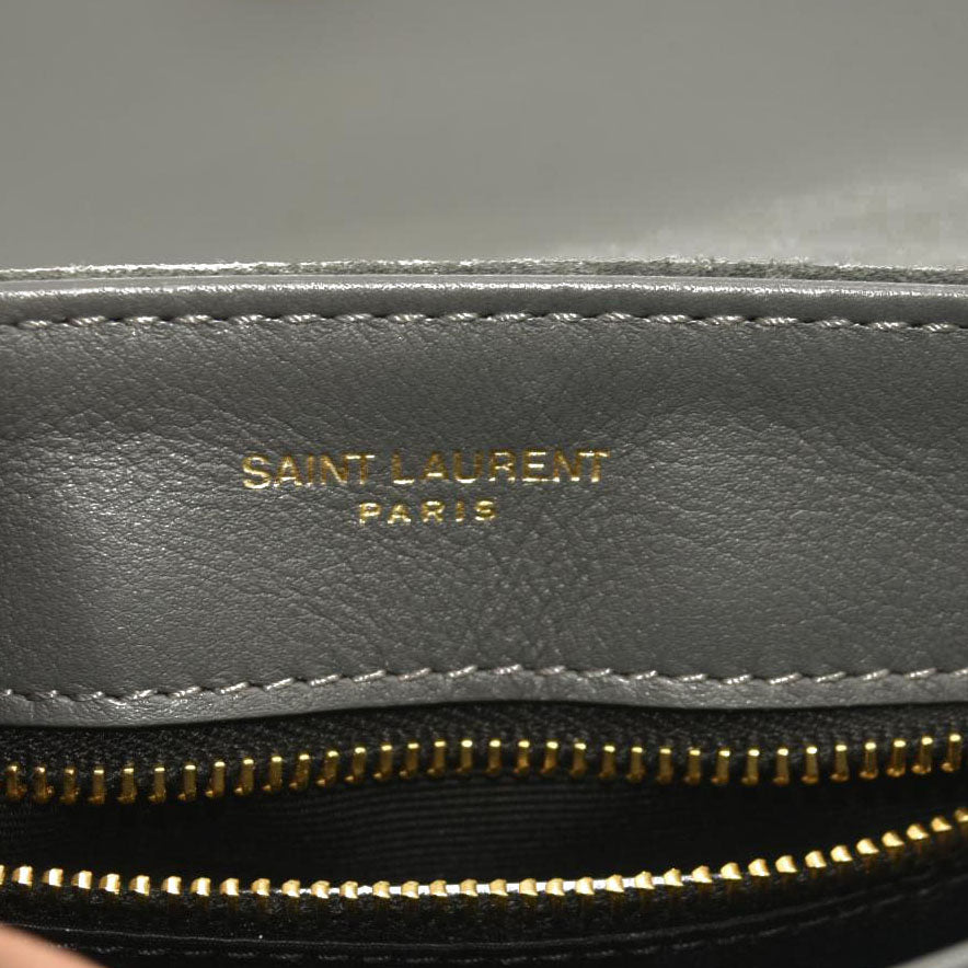 Saint Laurent  Suede Toy Loulou Shoulder Bag Storm