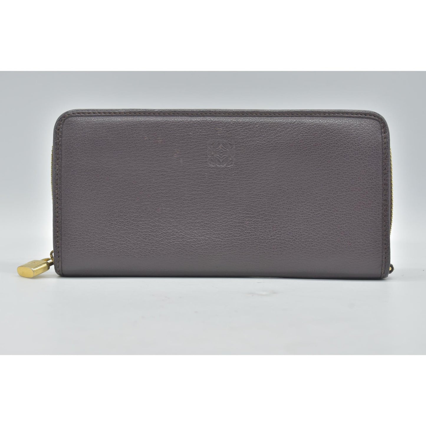 LOEWE Round Zipper Long Wallet purple Anagram Wallet Leather