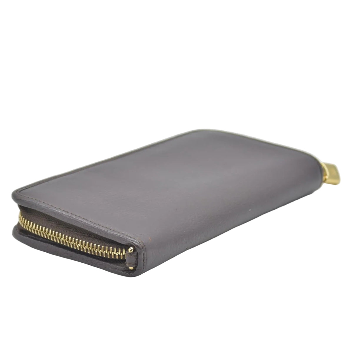 $990 LOEWE Round Zipper Long Wallet purple Anagram Wallet Leather CONSIGNMENT