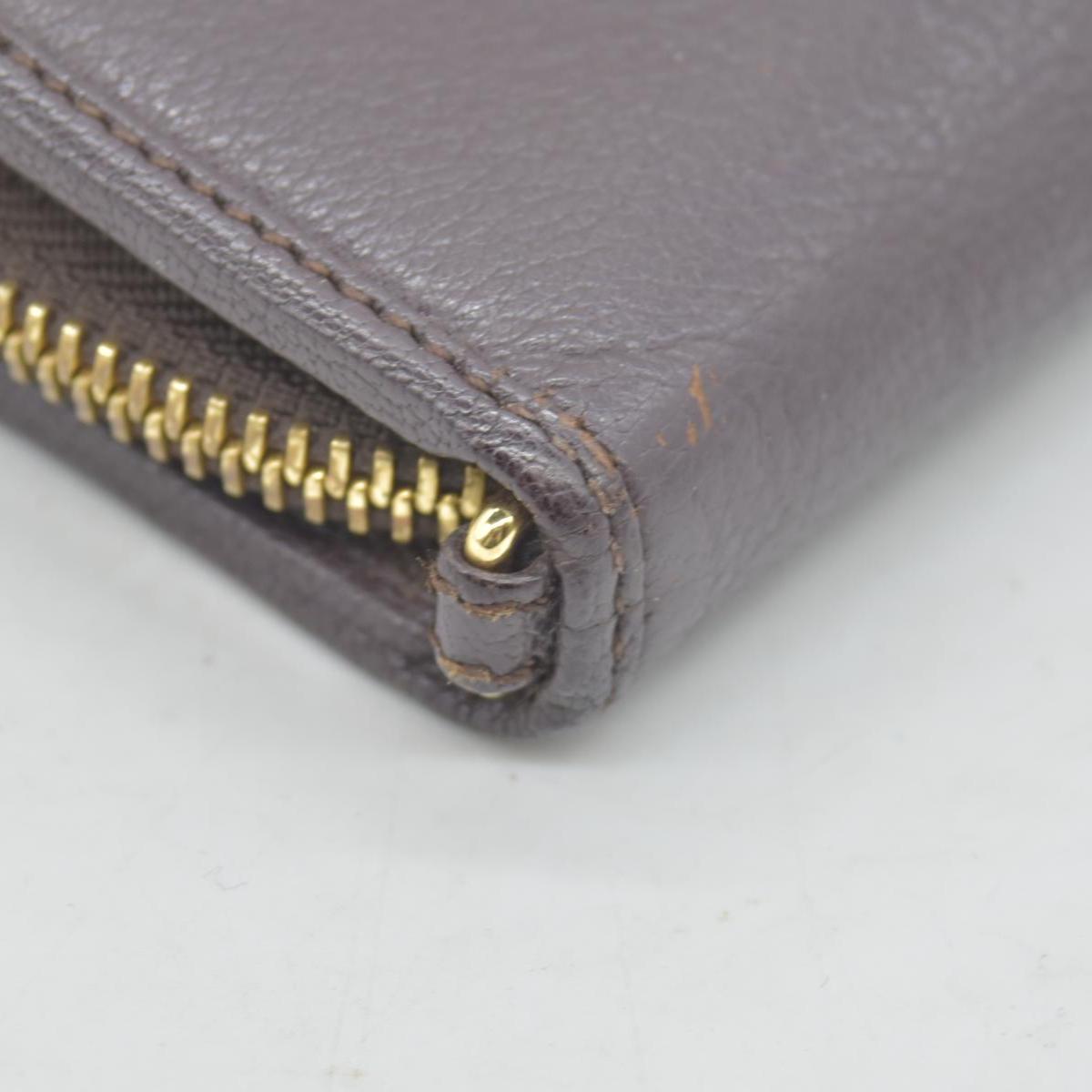 LOEWE Round Zipper Long Wallet purple Anagram Wallet Leather