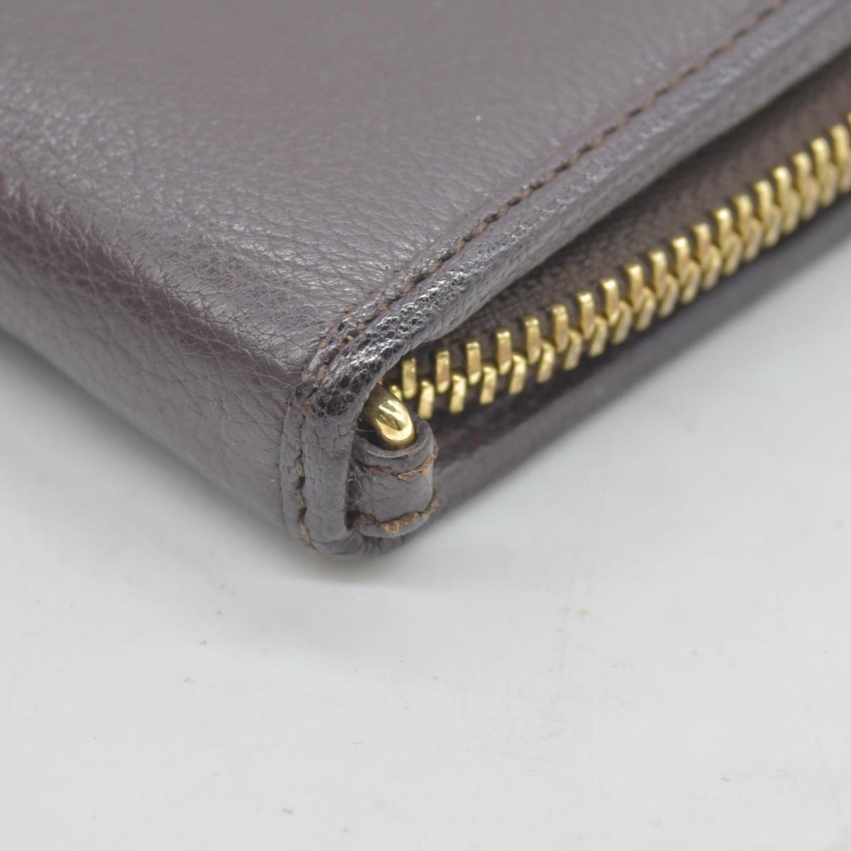 LOEWE Round Zipper Long Wallet purple Anagram Wallet Leather
