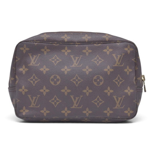 $520 1985 LOUIS VUITTON Monogram Trousse Toilette 23 Cosmetic Pouch Brown 855 CONSIGNMENT