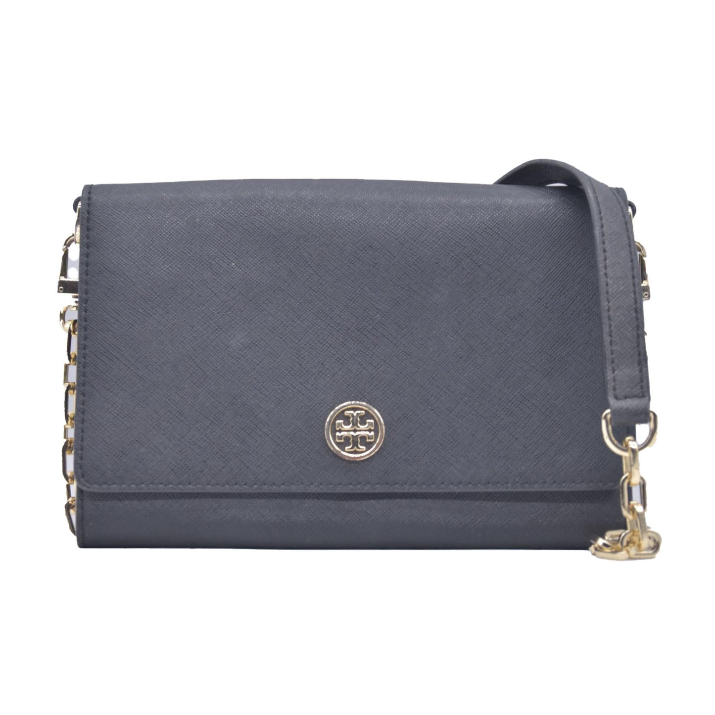 Tory Burch Robinson Chain Wallet Crossbody Black CONSIGNMENT