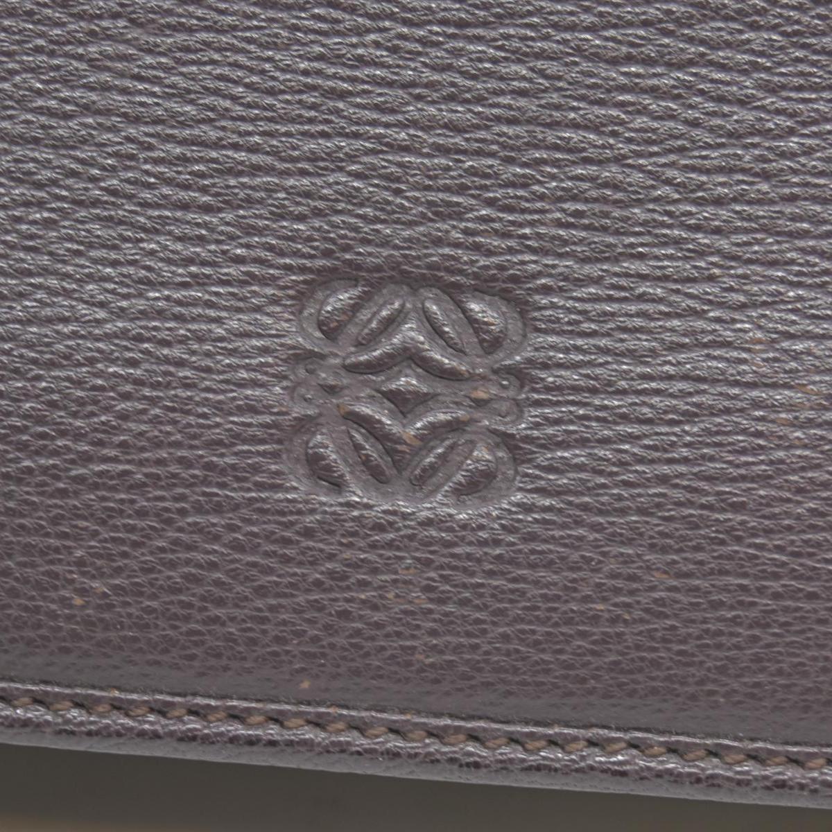LOEWE Round Zipper Long Wallet purple Anagram Wallet Leather