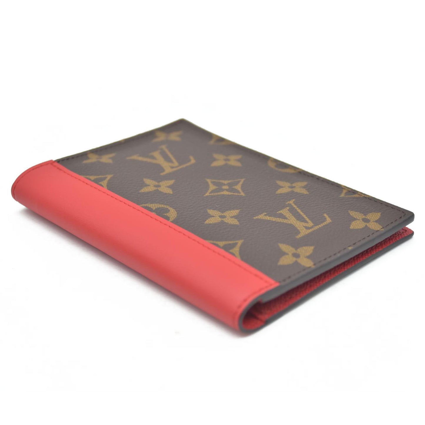 Louis Vuitton  Monogram Macassar Passport Cover Sari Red RFID