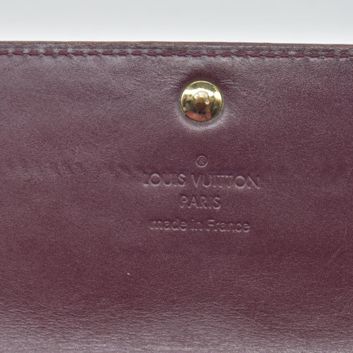 $840 Louis Vuitton Vintage Monogram Vernis Sarah Wallet Burgundy