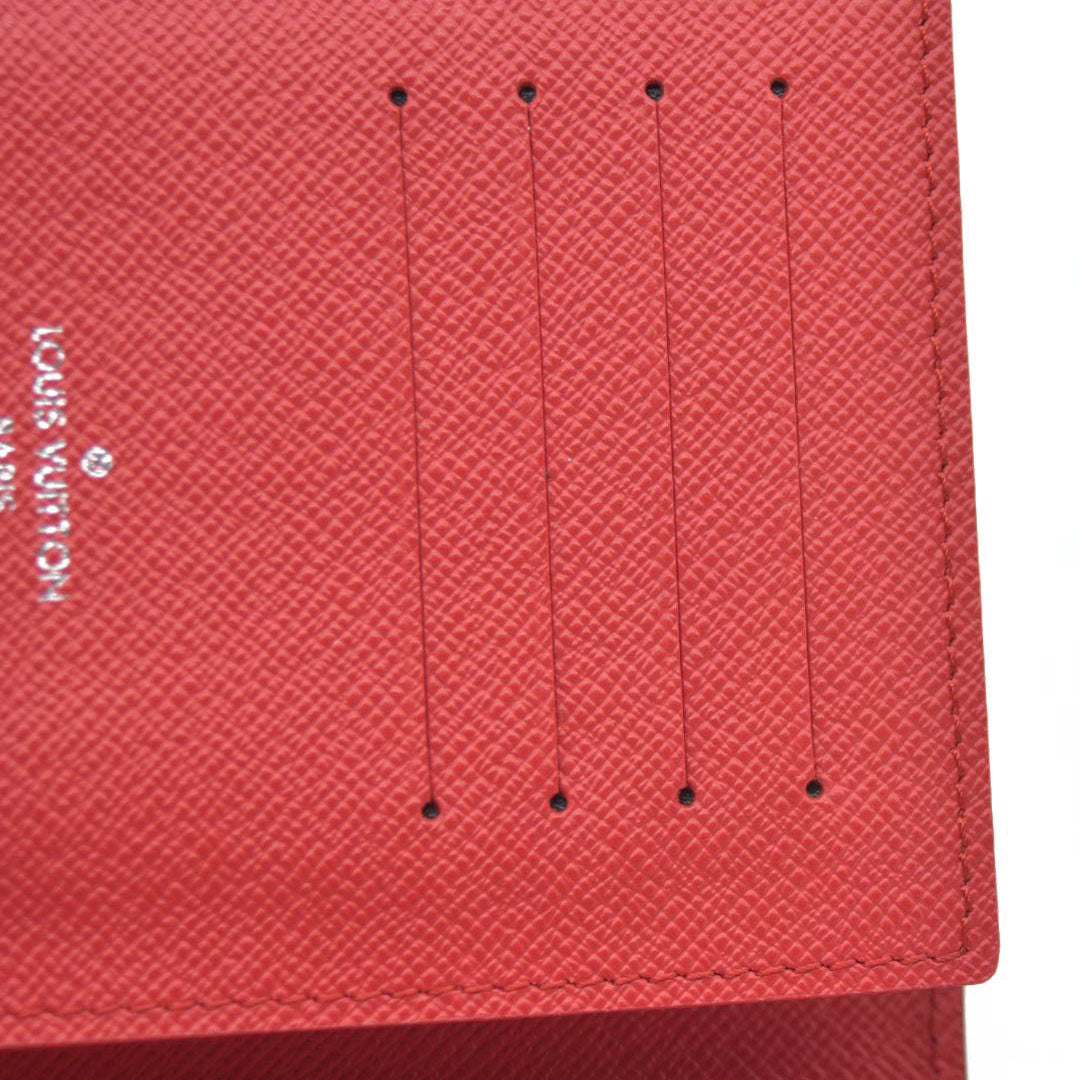 Louis Vuitton  Monogram Macassar Passport Cover Sari Red RFID