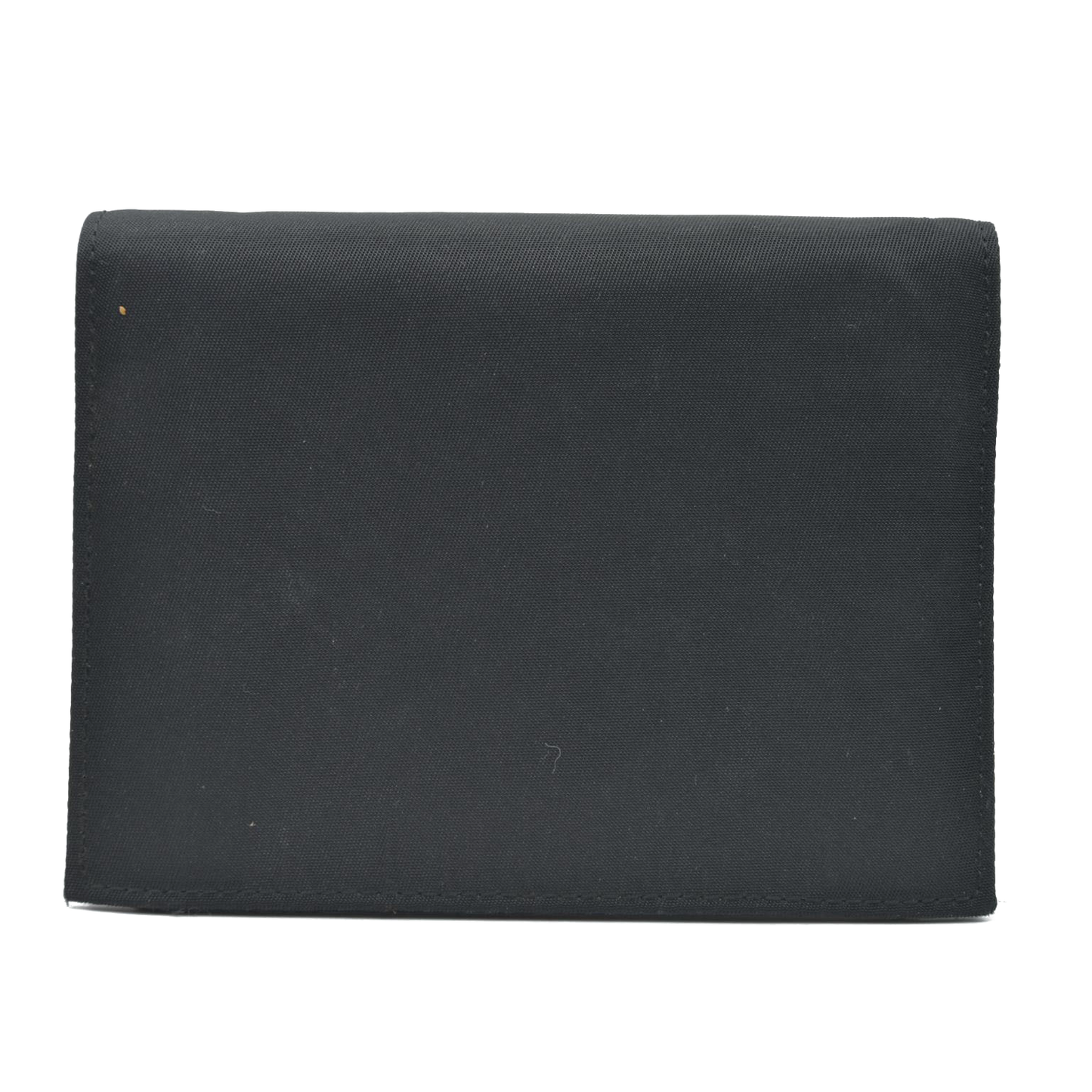 $650 PRADA Logo Plate Nylon Bifold Wallet Purse Black