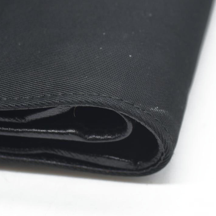 $650 PRADA Logo Plate Nylon Bifold Wallet Purse Black