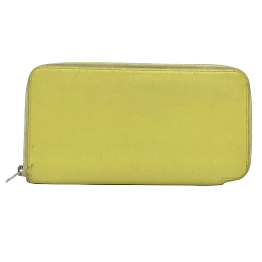 $1175 HERMES Silk-In Azap Long Zip Around Wallet Yellow Epsom CONSIGNMENT