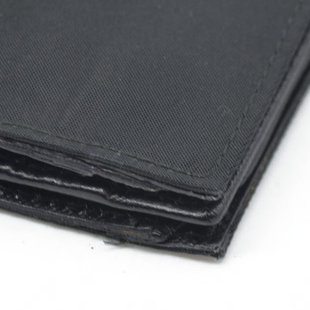 $650 PRADA Logo Plate Nylon Bifold Wallet Purse Black