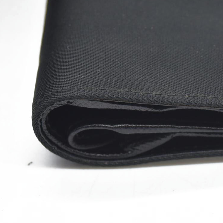$650 PRADA Logo Plate Nylon Bifold Wallet Purse Black