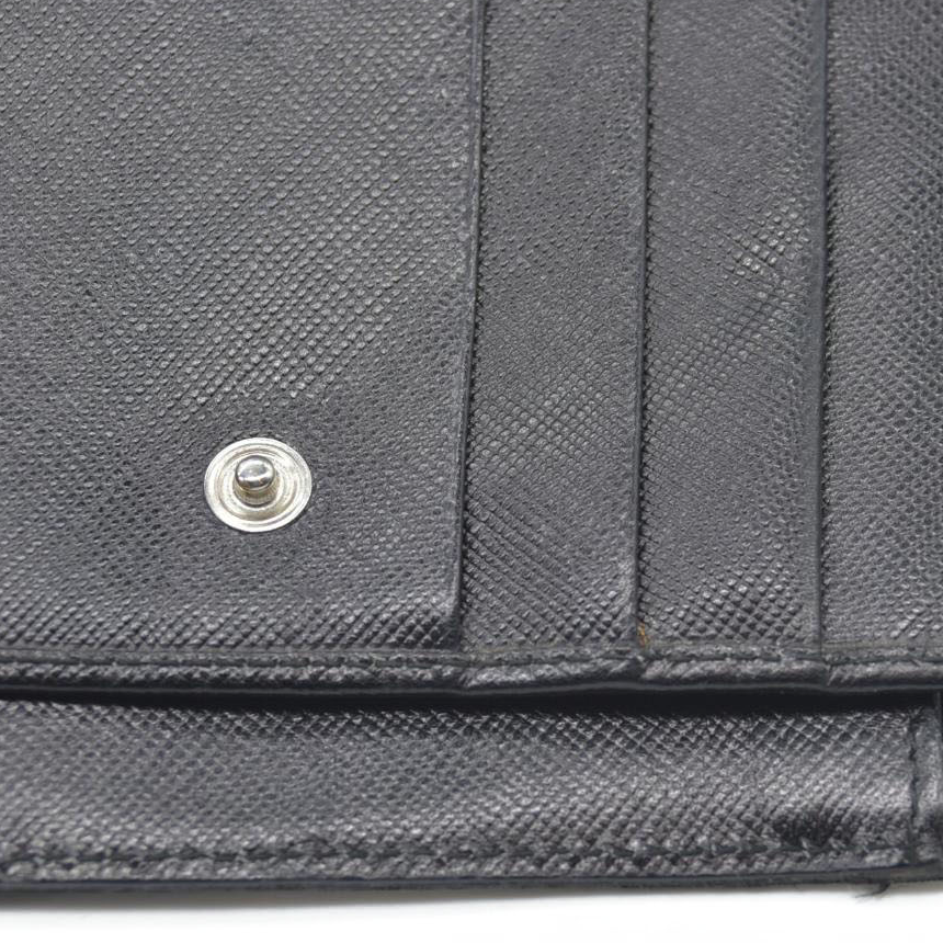$650 PRADA Logo Plate Nylon Bifold Wallet Purse Black