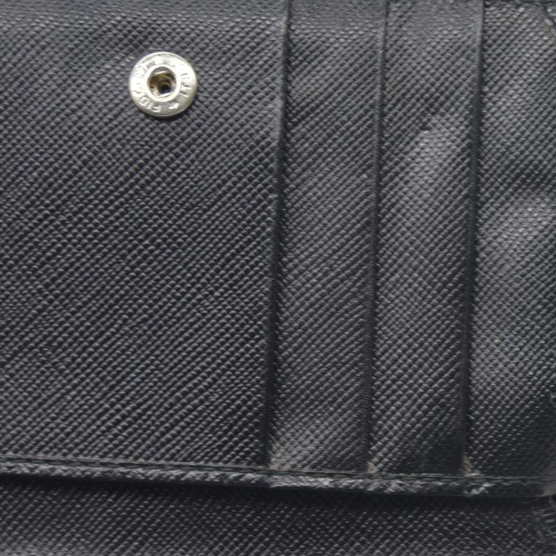 $650 PRADA Logo Plate Nylon Bifold Wallet Purse Black