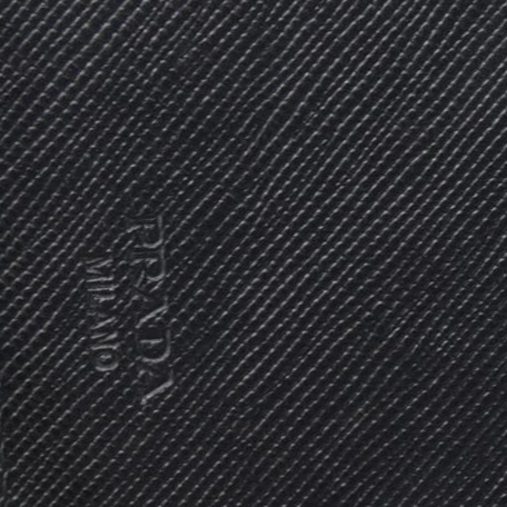 $650 PRADA Logo Plate Nylon Bifold Wallet Purse Black